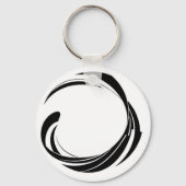 Abstract Swirl Circle Design – curved ring artwork Sleutelhanger (Achterkant)