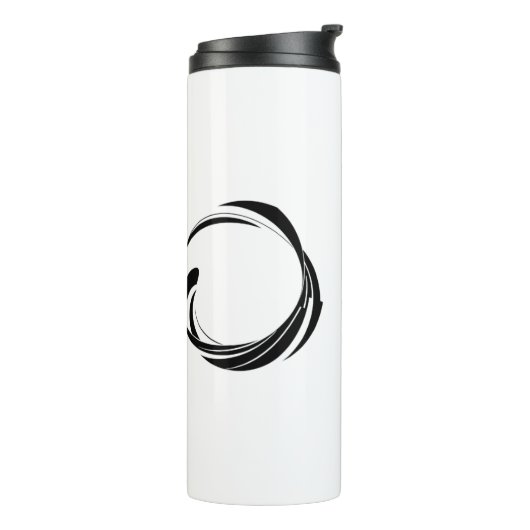 Abstract Swirl Circle Design – curved ring artwork Thermosbeker (Gedraaid links)