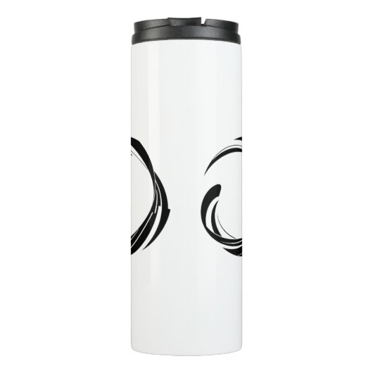 Abstract Swirl Circle Design – curved ring artwork Thermosbeker (Achterkant)