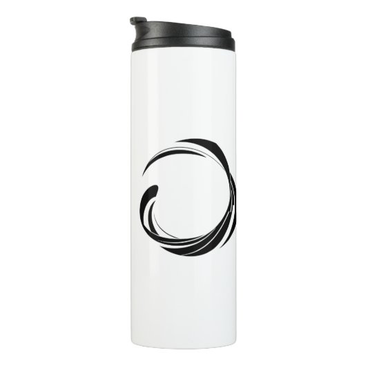 Abstract Swirl Circle Design – curved ring artwork Thermosbeker (Geroteerd rechts)