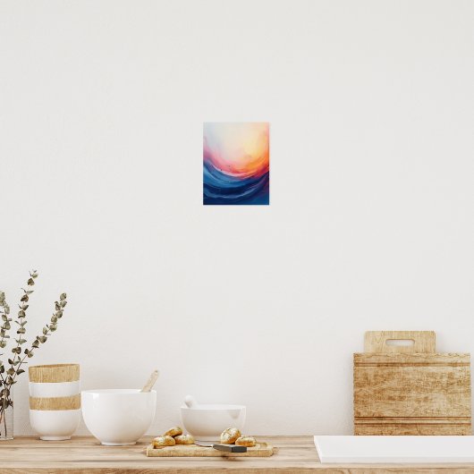 Abstract Swirl of Warmth and Depth Poster (Keuken)