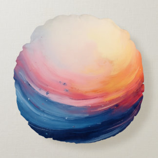 Abstract Swirl of Warmth and Depth Rond Kussen
