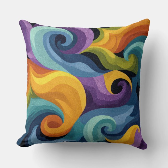 Abstract Swirl Throw Pillow Kussen (Voorkant)