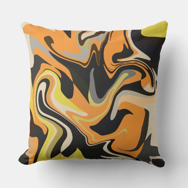 Abstract Swirling Pattern in Earthy Tones Kussen (Voorkant)