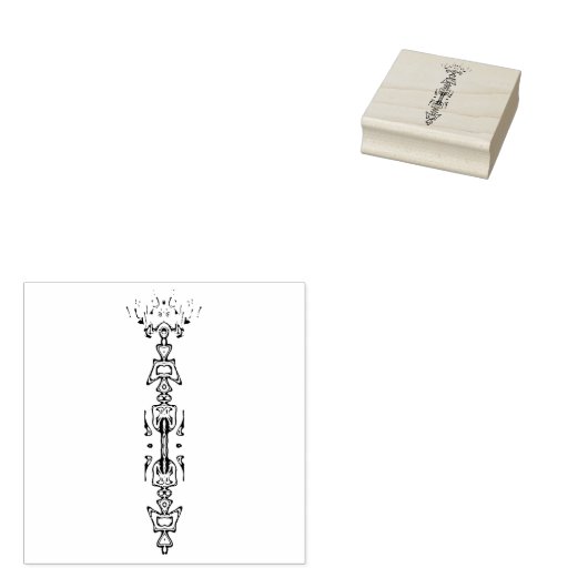 Abstract symbool (scepter) 	rubberstempel (Gestempeld)
