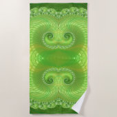 Abstract symmetrisch groen fractal strandlaken (Voorkant)