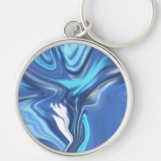 Abstract Symphony in Blue 2 Sleutelhanger (Voorkant)