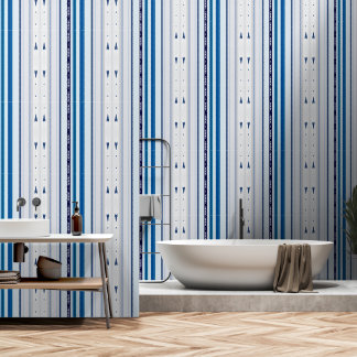 Abstract Symphony in Blue 5 (Vertical Lines) Behang