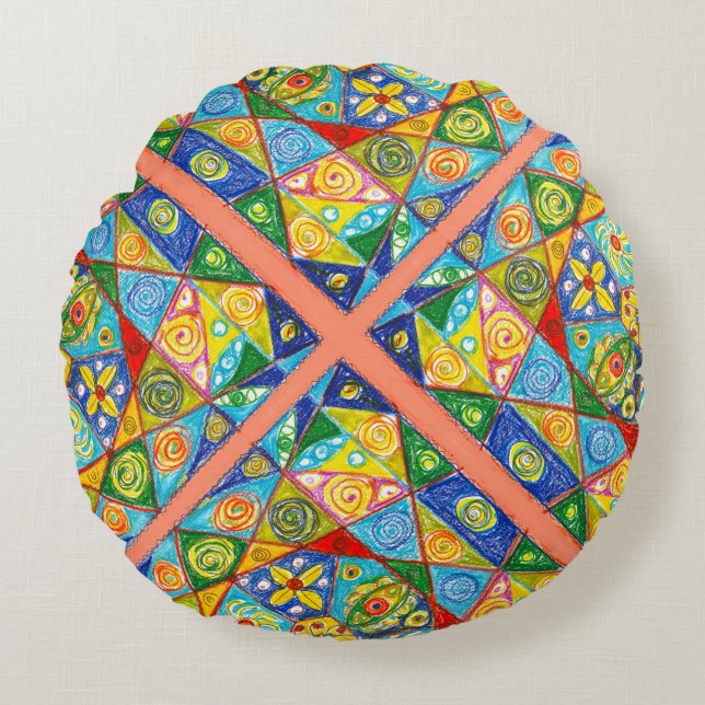Abstract systeem rond kussen (Voorkant)