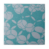 Abstract Teal Circles Pattern Tegeltje (Voorkant)