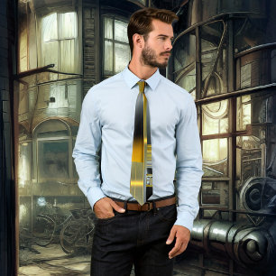 Abstract Techno Metallic Fractal Stropdas