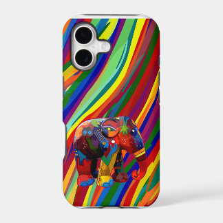 Abstract telefoonhoesje voor olifanten in full col