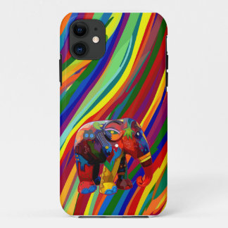 Abstract telefoonhoesje voor olifanten in full col iPhone 11 hoesje