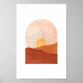 Abstract terracotta landschap, zon en woestijn poster (Voorkant)