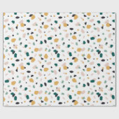Abstract Terrazzo Green Oranje roze Black Pattern Cadeaupapier (Vlak)
