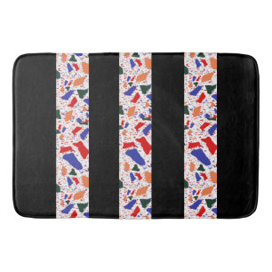Abstract Terrazzo Handgetekend Kleurrijk Patroon Badmat