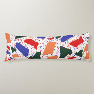 Abstract Terrazzo Handgetekend Kleurrijk Patroon Lichaamskussen