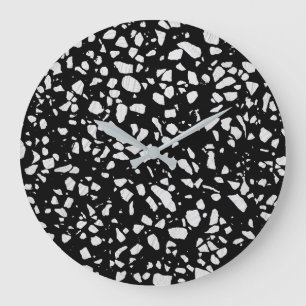 Abstract Terrazzo Mosaic Black en White Pattern Grote Klok