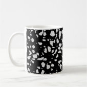 Abstract Terrazzo Mosaic Black en White Pattern Koffiemok (Links)