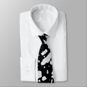 Abstract Terrazzo Mosaic Black en White Pattern Stropdas (Gebonden)