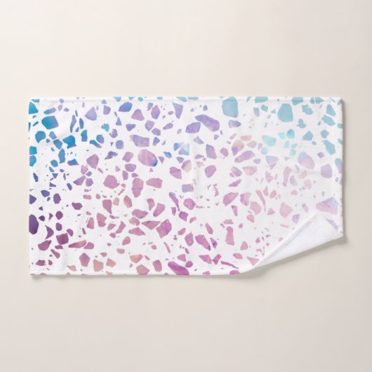 Abstract Terrazzo Mosaic Pink & Blue Pattern Bad Handdoek (Handdoek)
