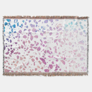 Abstract Terrazzo Mosaic Pink & Blue Pattern Deken