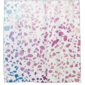 Abstract Terrazzo Mosaic Pink & Blue Pattern Douchegordijn (Voorkant)