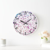 Abstract Terrazzo Mosaic Pink & Blue Pattern Grote Klok (Huis)
