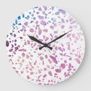 Abstract Terrazzo Mosaic Pink & Blue Pattern Grote Klok