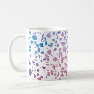 Abstract Terrazzo Mosaic Pink & Blue Pattern Koffiemok