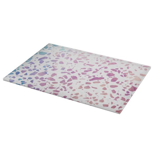Abstract Terrazzo Mosaic Pink & Blue Pattern Snijplank (Hoek)