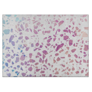 Abstract Terrazzo Mosaic Pink & Blue Pattern Snijplank