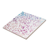 Abstract Terrazzo Mosaic Pink & Blue Pattern Tegeltje (Zijkant)
