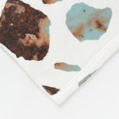 Abstract Terrazzo Mosaic Rust Brown & Blue Pattern Fleece Deken (Hoek)