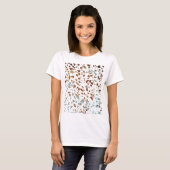 Abstract Terrazzo Mosaic Rust Brown & Blue Pattern T-shirt (Voorkant volledig)