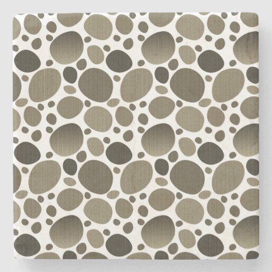 Abstract Terrazzo Mozaïek Bruin Wit Patroon Stenen Onderzetter (Voorkant)