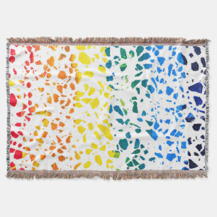 Abstract Terrazzo Mozaïek Kleurrijk Regenboog Patr Deken