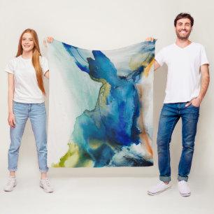 Abstract terrein - blauw fleece deken