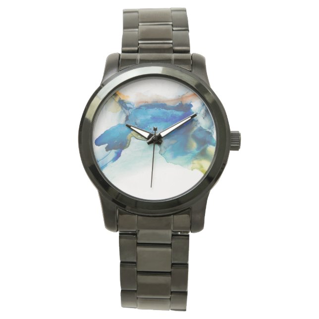 Abstract terrein - blauw horloge (Voorkant)