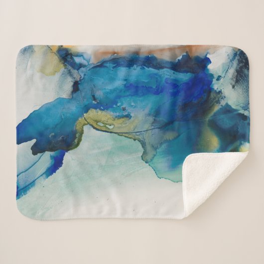 Abstract terrein - blauw sherpa deken (Voorkant (horizontaal))