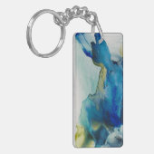 Abstract terrein - blauw sleutelhanger (Voorkant Links)