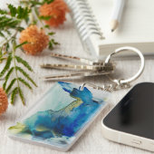 Abstract terrein - blauw sleutelhanger (Voorkant Rechts)