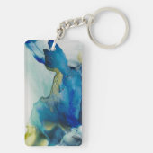 Abstract terrein - blauw sleutelhanger (achterkant)