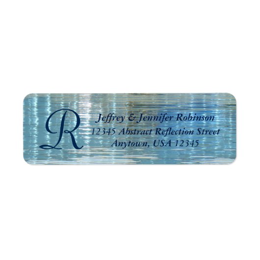 Abstract Terugkeeradres waterreflectie Monogram Etiket (Voorkant)