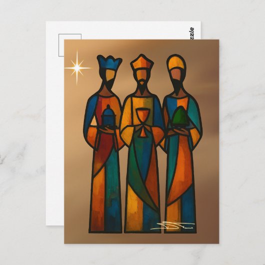 Abstract Three Wise Men Briefkaart (Voorkant / Achterkant)