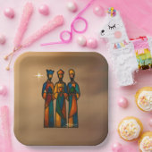 Abstract Three Wise Men Papieren Bordje (Feest)