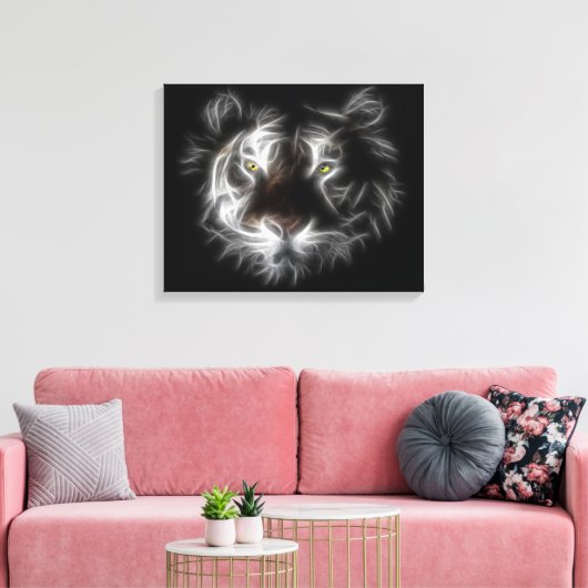 Abstract tijgeromwikkeld doek canvas afdruk (Insitu (Woonkamer))