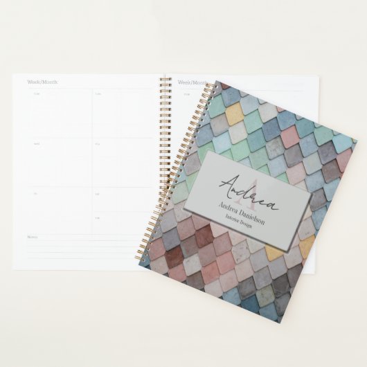 Abstract Tiles Monogrammed Office (Devant avec enveloppe)