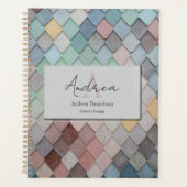 Abstract Tiles Monogrammed Office Planner (Voorkant)
