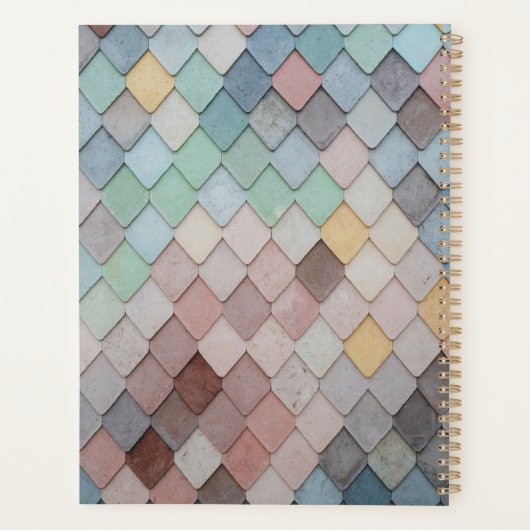 Abstract Tiles Monogrammed Office Planner (Achterkant)